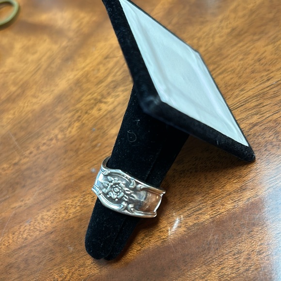 Silver Spoon Ring monogrammed “N” - Picture 2 of 3